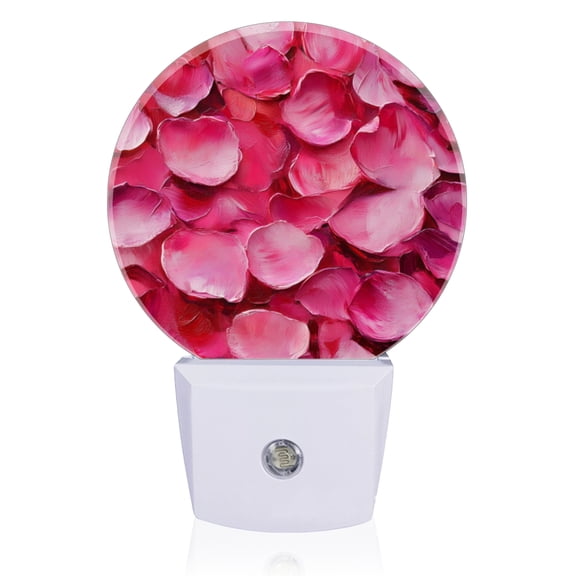 LED Night Lights Lamp with Dusk to Dawn Sensor, Soft - Hued Petal Canvas Night Light Plug Into Wall for Kids Room, Bedroom, Bathroom, Kitchen, Hallway