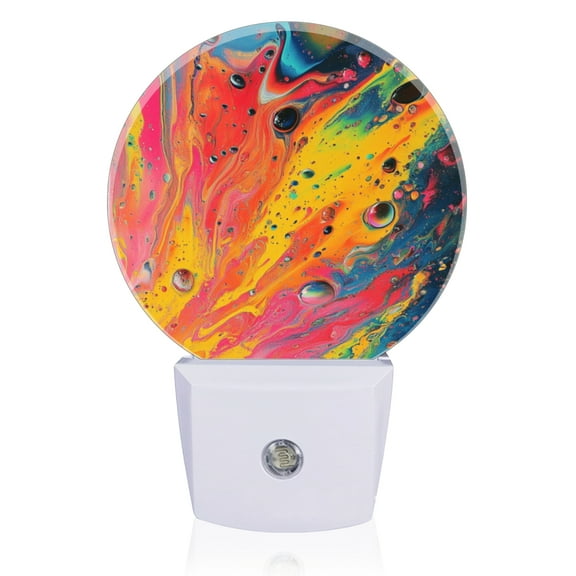 Light Sensor of LED Night Light, Stunning Bubble - Filled Abstract Night Light Plug Into Wall for Kids Room, Bedroom, Bathroom, Kitchen