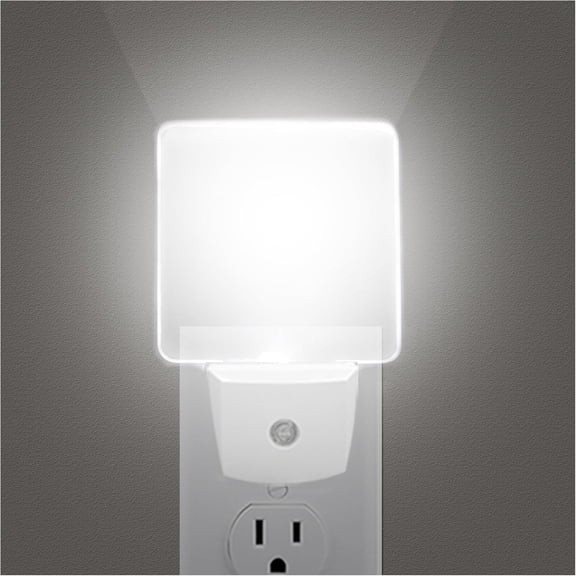 LED Night Lights Plug into Wall - 2 Pack Daylight Night Light with Dusk to Sensor Plug in Auto /Off NightLights 5000k Bright Light Sensor Nightlight for Hallway Kitchen Bathroom Bedroom