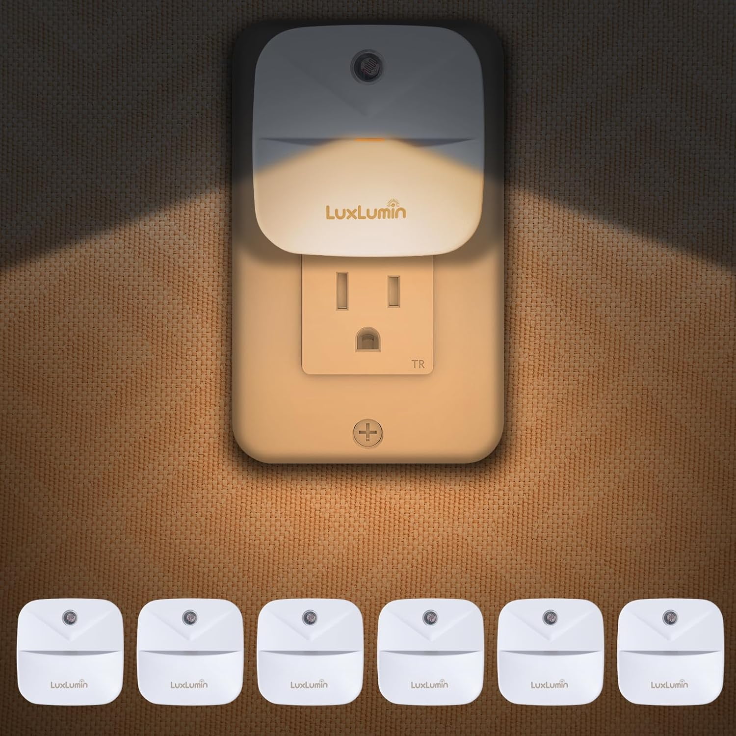LED Night Lights Plug into Wall with Dusk-to-Dawn Sensor, Automatically Turn on and Off,Night Light for Kids,Bedroom,Bathroom,Stairs,Warm White, 6 Packs