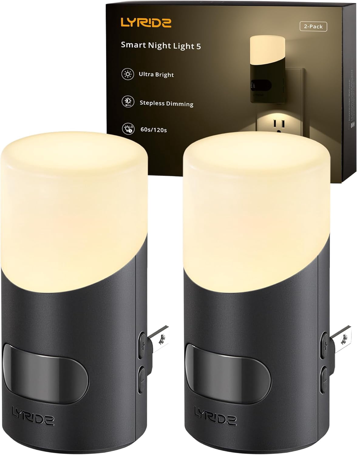 LED Night Lights Plug into Wall with Motion Sensor, 1-150LM Dimmable Plug-in Nightlight Indoor for Bedroom, Bathroom, Hallway, Stairs, Pet House, Toilet, 2 Pack