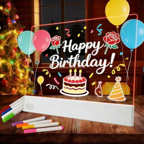 LED Note Board with 8 Highlighters, Lumiboard Led Drawing Board with 3 Modes & 5 Colors, Doodle Glow Drawing Tablet, Light Up Writing Pad, 13.18"X10", Valentines Day Gift$$Office