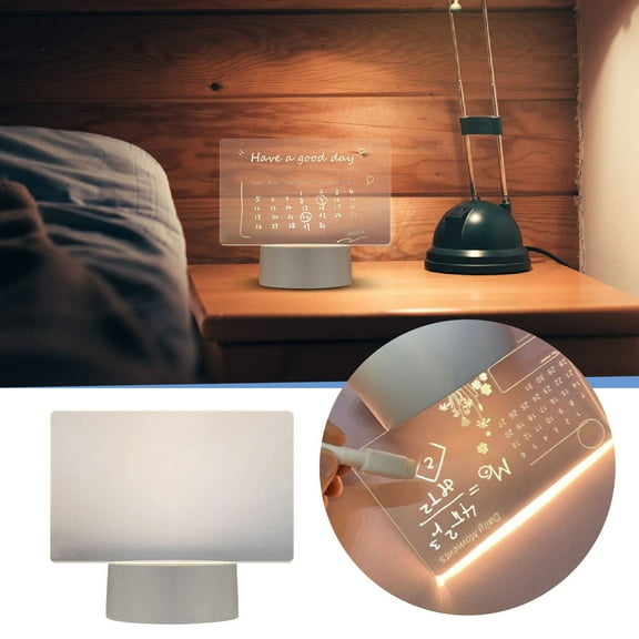 LED Note Board Acrylic Board With Light Light Up Board With Base As A Glow Memo LED Letter Message Board Note Glass Led Board White Board 4ml49689