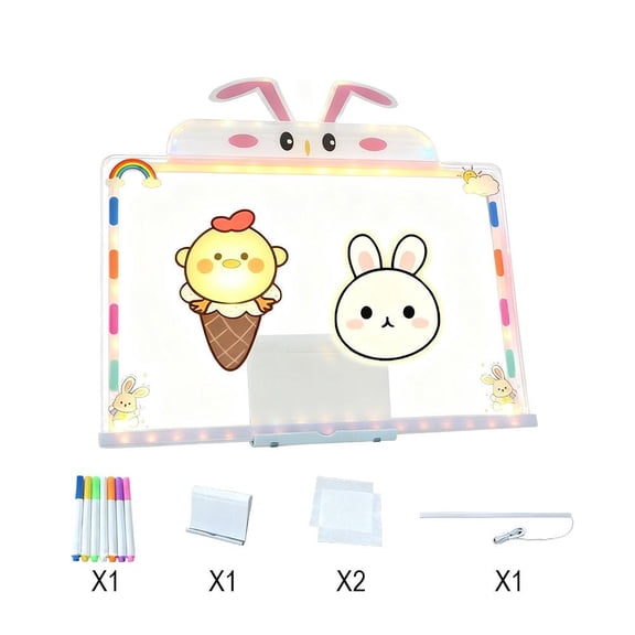 LED Note Board,Led Drawing Board for Kids Light up Message Board Doodle Glow Drawing Board Dry Erase Board for Kids with Adjust Brightness