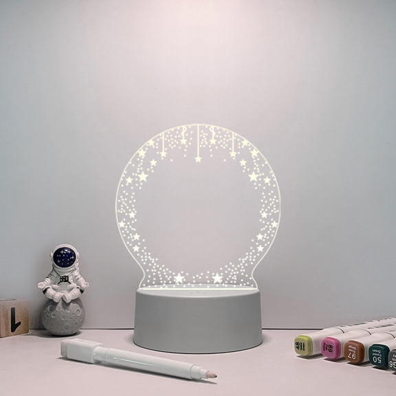 LED Note Board, Transparent Erasable Message Lamp with 3ml Pen, USB Powered Desktop Whiteboard for Home, Small Table Light for To Do List and Daily Menu Planning