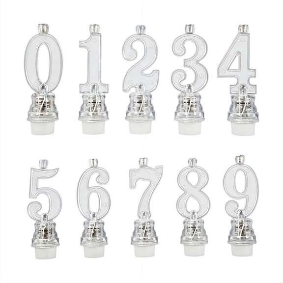 LED Number Candles 0-9, Reusable Battery Operated Cake Toppers for Birthday Anniversary Decorations