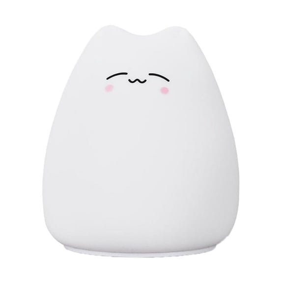 LED Nursery Night Light for Kids, Cartoon Cat Silicone Night Light Touch Sensor - Portable Infant Night Lamp