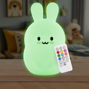 LED Nursery Night Lights for Kids LumiPets Cute Animal Silicone Baby Night Light with Touch Sensor and Remote - Portable and Rechargeable Infant or Toddler Cool Color Changing Bright Nightlight Lamp