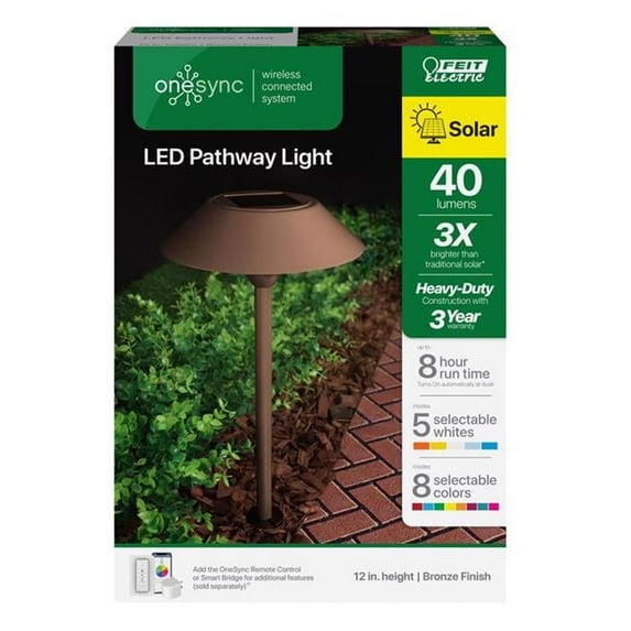 LED OneSync Bronze Solar Powered Pathway Light - Bronze