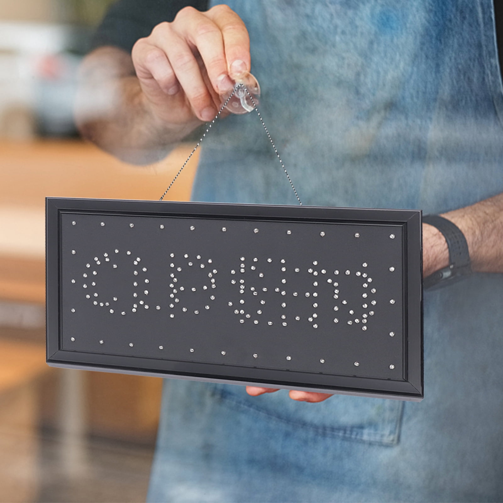 LED Open Closed Sign for Business Window, 19x10 Inch Hanging Lighted ...