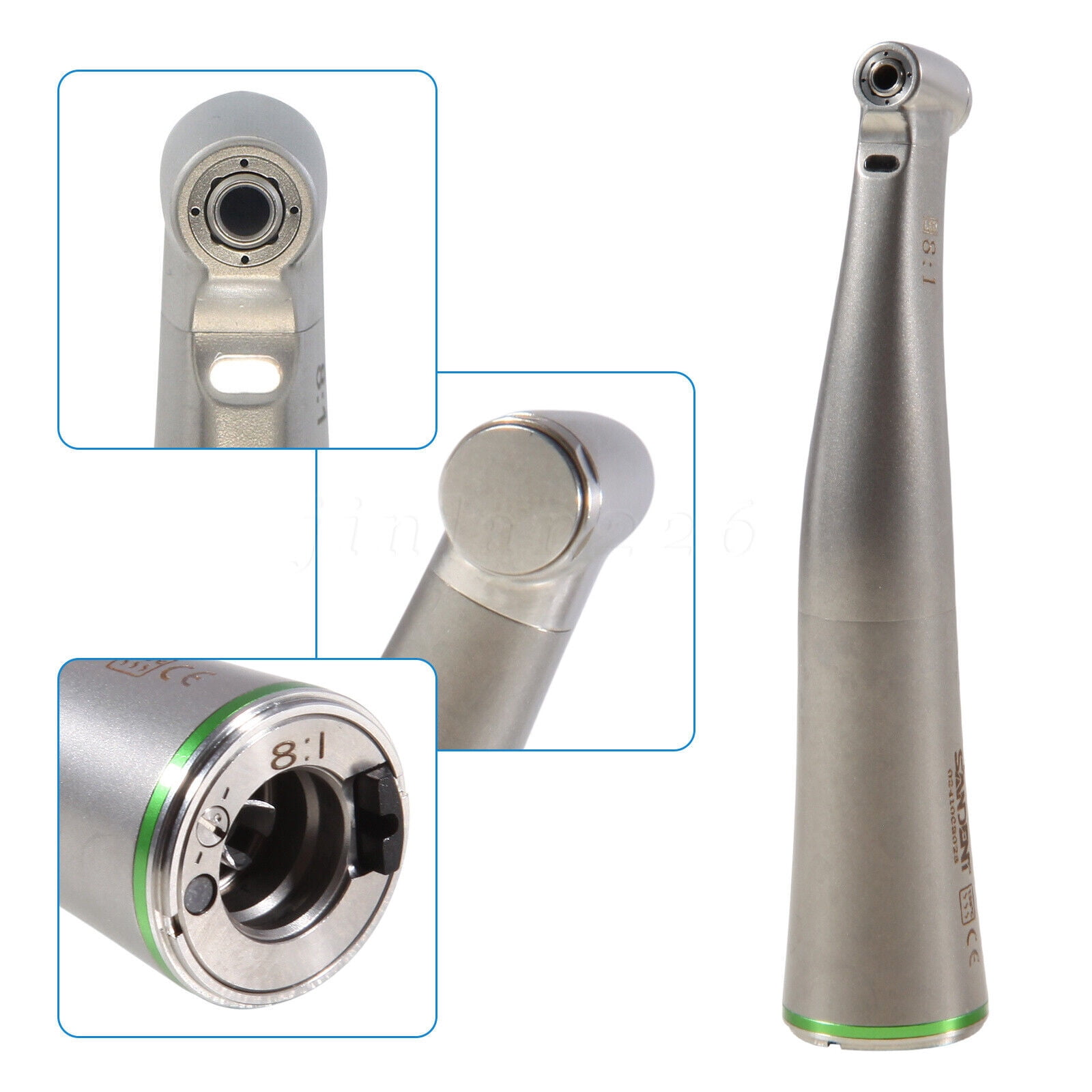 SANDENT Dental 8:1 Endodontic Endo Handpiece Contra Angle Push Button E