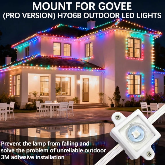 LED Outdoor Light Mounting Bracket – Weatherproof Lamp Holder | PETG Construction, Stable , Secure Fastening, Double Protection | H706 Pro Model | Multicolor | 36-Pack | 6x3.5x1.7cm