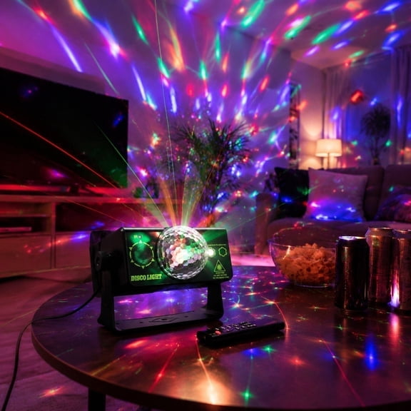 LED Outdoor Stage Laser Projector DJ Disco Stage Party Lights Sound Activated Strobe Lights with Remote Control for Christmas Dance Show Club Wedding,B