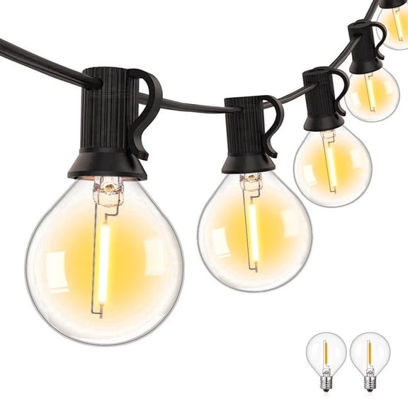 65FT LED Outdoor String Lights with 48 G40 Dimmable Globe Bulb, Waterproof Hanging String Light for Christmas Backyard Porch Balcony Gazebo Party