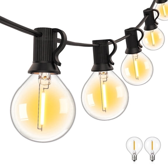 65FT LED Outdoor String Lights with 48 G40 Dimmable Globe Bulb, Waterproof  Hanging String Light for Christmas Backyard Porch Balcony Gazebo Party