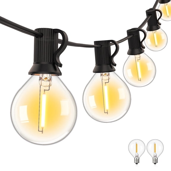 65FT LED Outdoor String Lights with 48 G40 Dimmable Globe Bulb, Waterproof Hanging String Light for Christmas Backyard Porch Balcony Gazebo Party