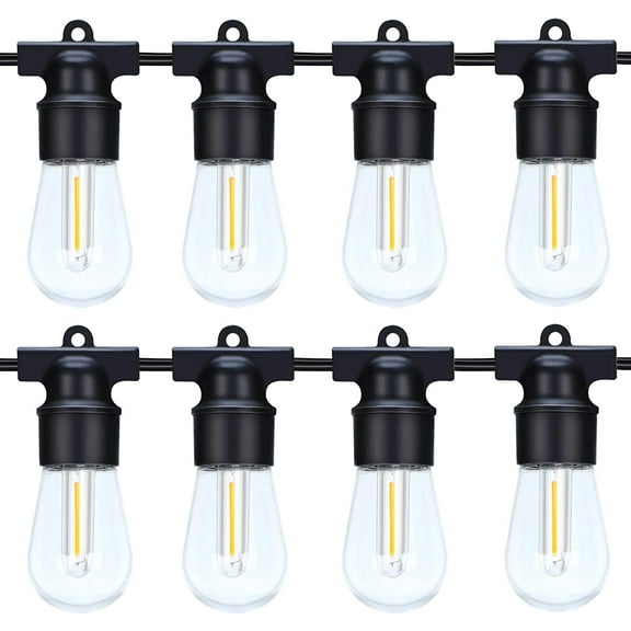 LED Outdoor String Lights 96ft Patio Lights with 31 Bulbs(1 Spare) 2700K Shatterproof Waterproof Plastic Bulbs UL Listed