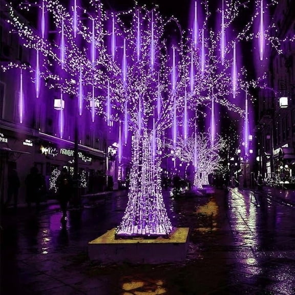 LED Outdoor String, Rain Lights,Meteor Lights,Meteor rain Lights 30cm 10 Tube Solar rain Lights with for Christmas Parties Wedding Christmas Tree