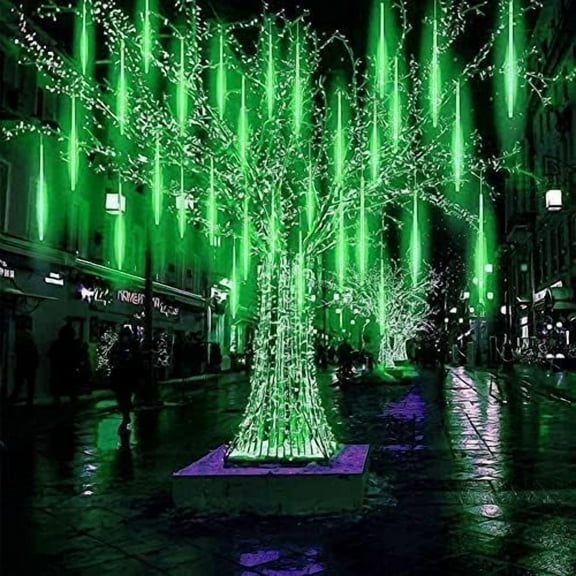 LED Outdoor String, Rain Lights,Meteor Lights,Meteor rain Lights 30cm 10 Tube Solar rain Lights with for Christmas Parties Wedding Christmas Tree