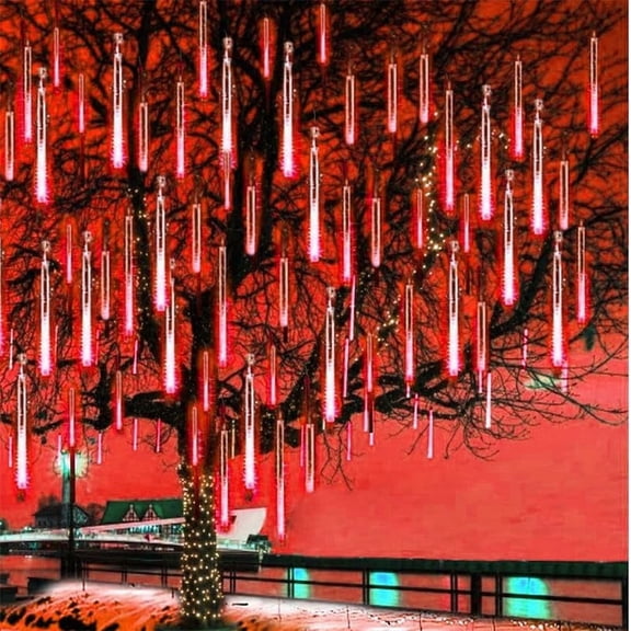 LED Outdoor String, Rain Lights,Meteor Lights,Meteor rain Lights 50cm 10 Tube Solar rain Lights with for Christmas Parties Wedding Christmas Tree