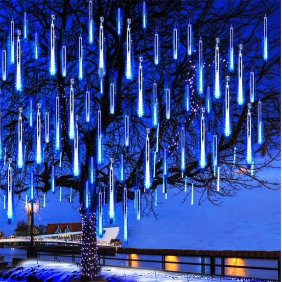 LED Outdoor String, Rain Lights,Meteor Lights,Meteor rain Lights 50cm 10 Tube Solar rain Lights with for Christmas Parties Wedding Christmas Tree