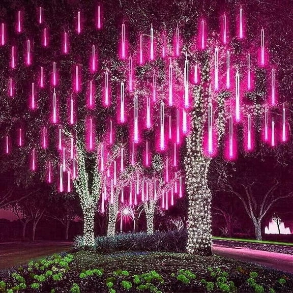 LED Outdoor String, Rain Lights, Meteor Lights,Meteor rain Lights 50cm 8 Tube Solar rain Lights with for Christmas Parties Wedding Christmas Tree