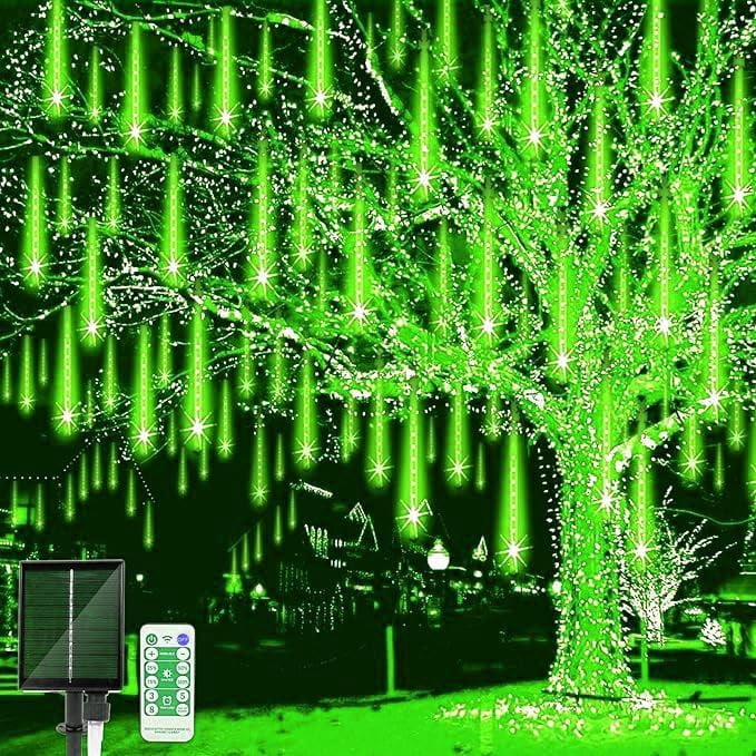 LED Outdoor String Solar, Rain Lights,Meteor Lights,Meteor rain Lights 30cm 10 Tube Solar rain Lights with for Christmas Parties Wedding Christmas Tree