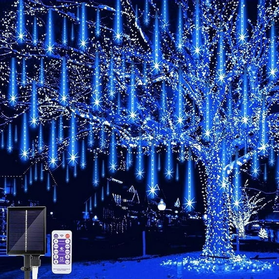 LED Outdoor String Solar, Rain Lights,Meteor Lights,Meteor rain Lights 30cm 8 Tube Solar rain Lights with for Christmas Parties Wedding Christmas Tree