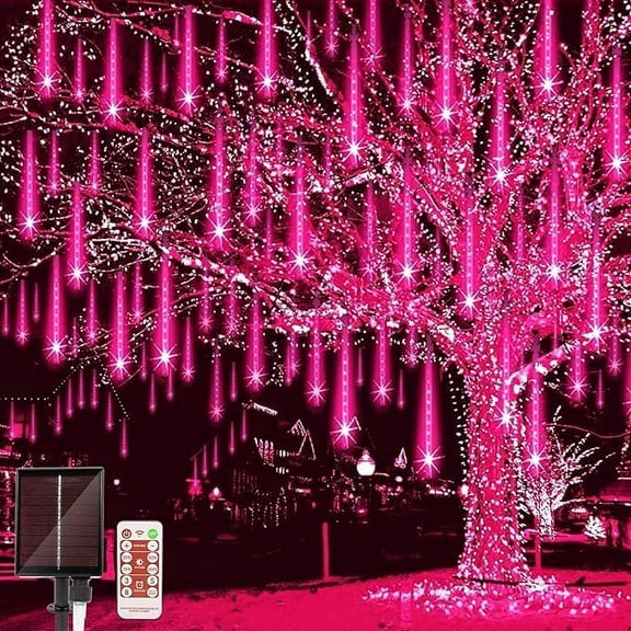 LED Outdoor String Solar, Rain Lights,Meteor Lights,Meteor rain Lights 30cm 8 Tube Solar rain Lights with for Christmas Parties Wedding Christmas Tree