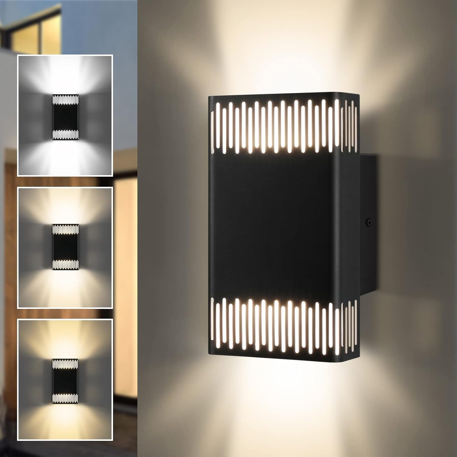 LED Outdoor Wall Lights, Modern Tunable White 3000K5000K Up and Down