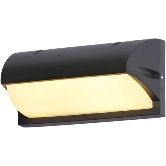 LED Outdoor Wall Sconce, 18W Waterproof Patio Wall Light Fixture, Matte Black Exterior Front Porch Light Warm White , for Garage Garden Courtyard