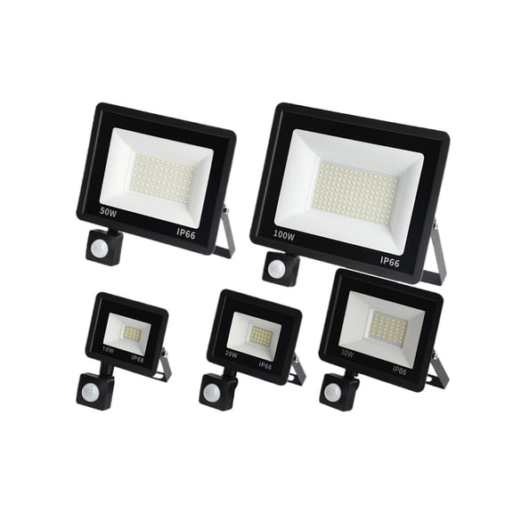 LED PIR Motion Sensor Floodlight Outdoor Wall Light White Light 100W 50W 30W 20W 10W IP66 Waterproof LED Spotlight For Garden
