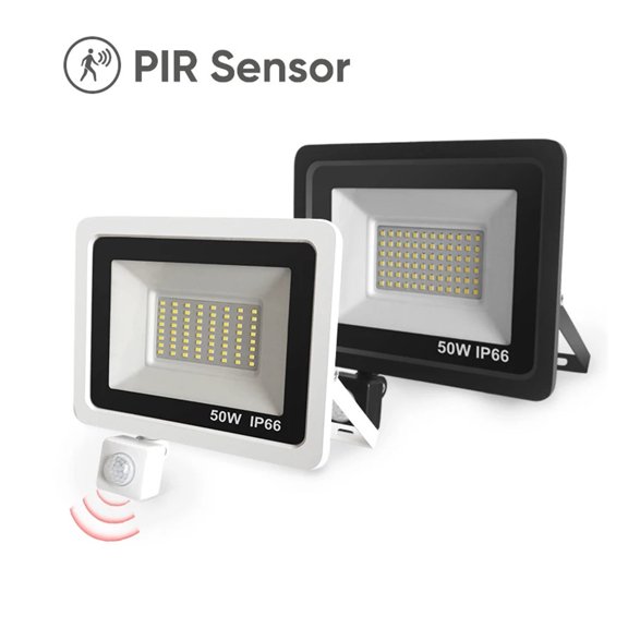 LED PIR Motion Sensor LED Flood Light AC220 100W 50W 30W Outdoor IP66 Waterproof Projector Spotlight LED Exterior Street Light