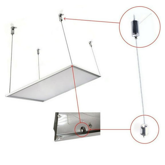 LED Panel Suspension Wire Kit, 40 in Adjustable Drop for Flexible Mounting, Hang Lights from Ceiling for Modern Look