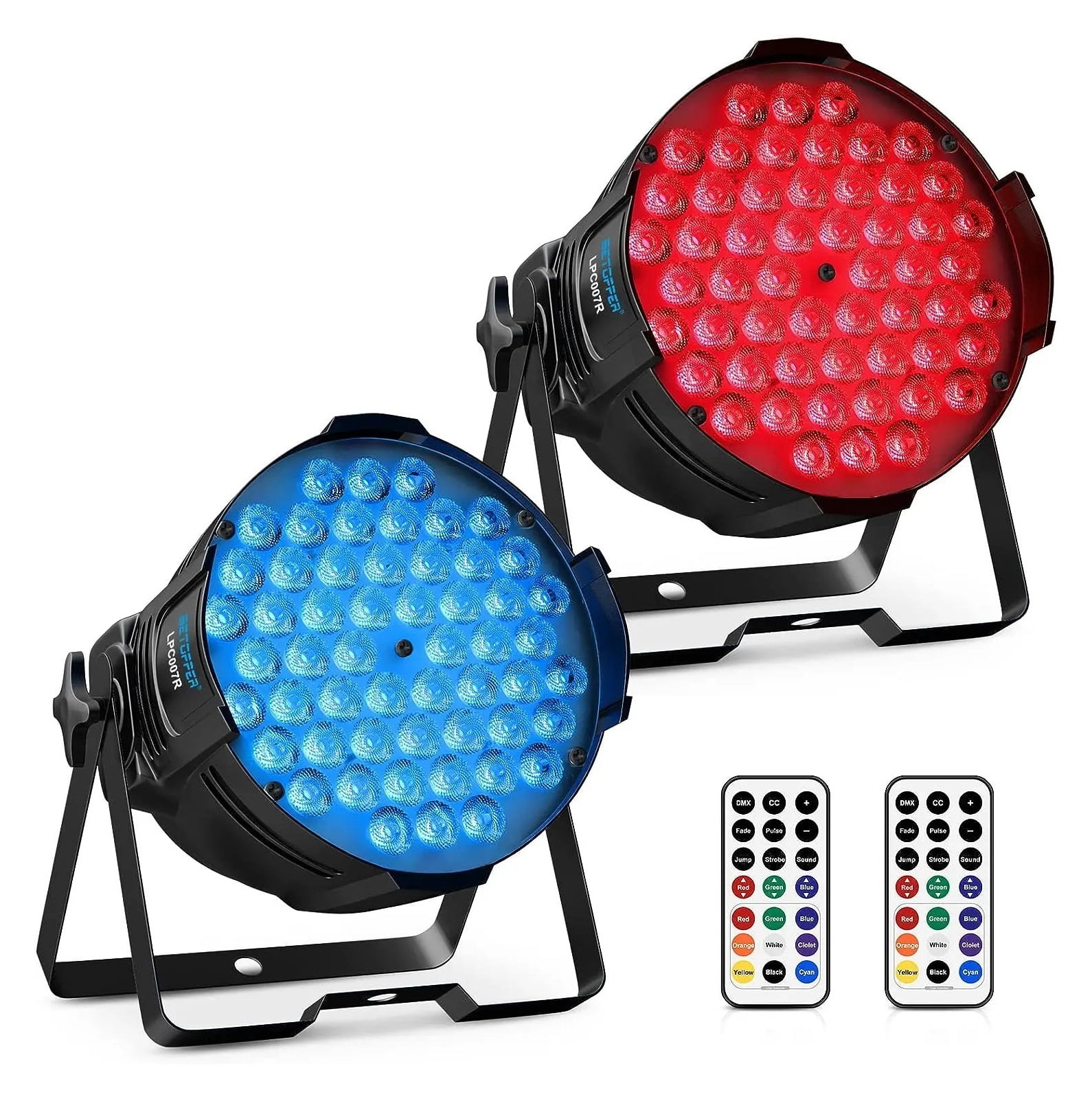 LED Par Light 54 X 3W RGB Stage DJ Light Light-2 Pack ,Multiple Working Modes