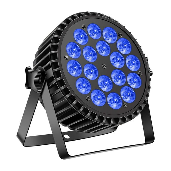 LED Par Light, RGBW+UV 18x10W DMX Control Sound Activated Super Bright for Party Halloween Stage Disco 1 Pack