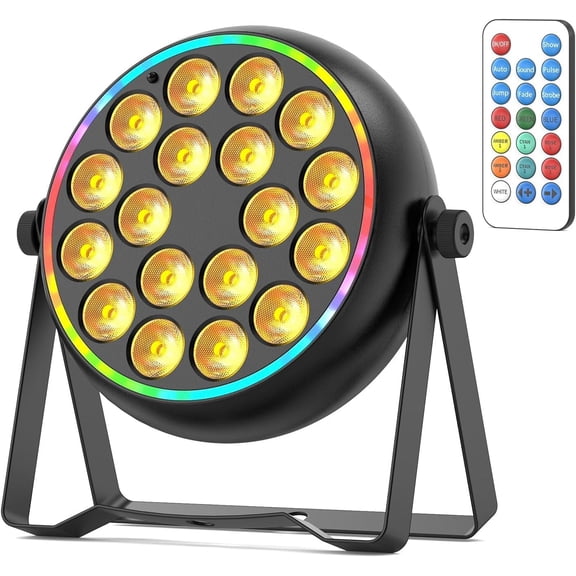 LED Par Light, Sound Active & DMX ControlDJ Lights, Party Light with Pro RGBW & Strobe Effects for Indoor Stage, Wedding, Church Events