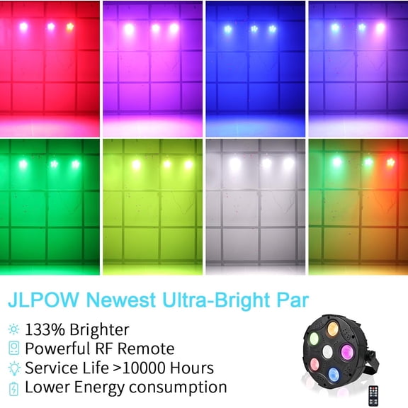 LED Par Lights, Super Bright 6x8W RGBW Par Can Light Slim Uplights Stage Wash Lights with Remote & DMX Control, DJ Event Lighting for Wedding Party Church Club Stage Lighting