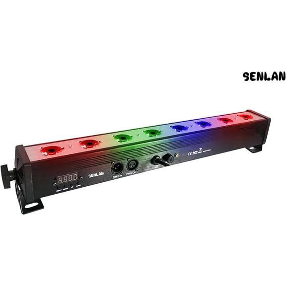 LED Par bar wall wash Stage Light, 8pcsX3W RGB 3-in-1 LED and Full Aluminum House of 7 Modes DMX512 for Disco/Party/Theater
