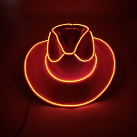 LED Party Cowboy Hat, Light-Up Glowing Festival Hat for Masquerade, Birthday, Halloween, Carnival, Cosplay, and Party Accessories for Adults and Kids