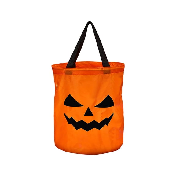 LED Party Favors Light Up Novelty Tote Bag Reusable Canvas Bucket For Themed Gatherings Candy Storage Orange