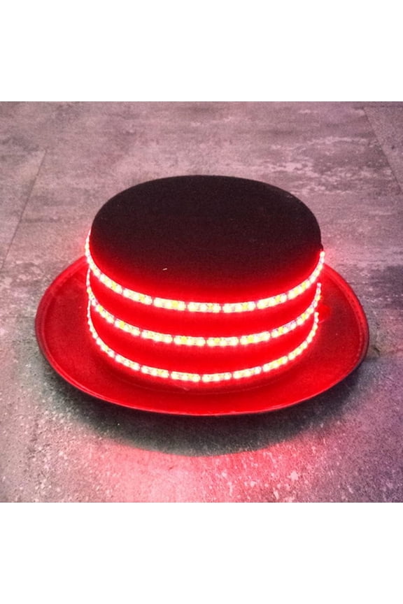 LED Party Hat, LED Disco Top Hat Light Up Hat Flashing Novelty Funky Disco Top Hat for Party Women and Men