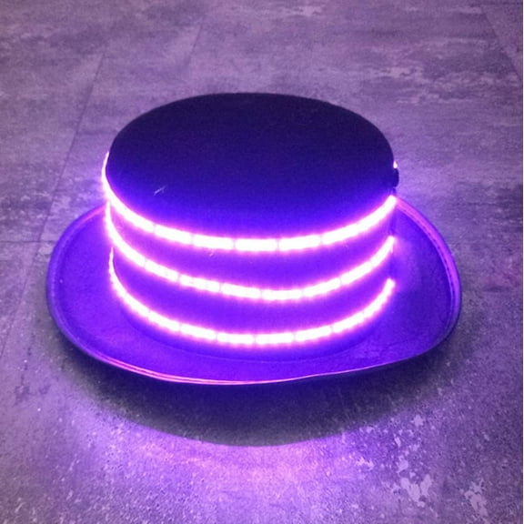 LED Party Hat, LED Disco Top Hat Light Up Hat Flashing Novelty Funky Disco Top Hat for Party Women and Men