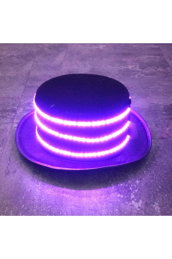 LED Party Hat, LED Disco Top Hat Light Up Hat Flashing Novelty Funky Disco Top Hat for Party Women and Men