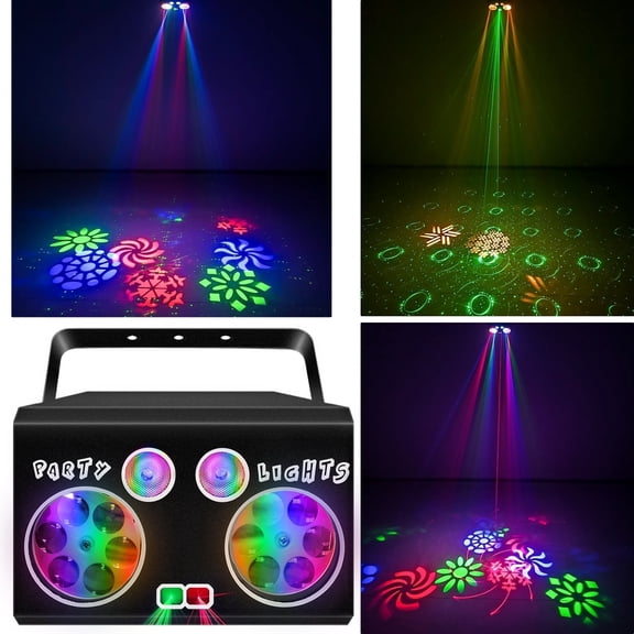 LED Patterns Stage Ligth, Party Lights Dj Disco Light with Remote & DMX Controlled for Dance Party,, Karaoke, Halloween, Christmas  (8.7"x6.3"x7.5")