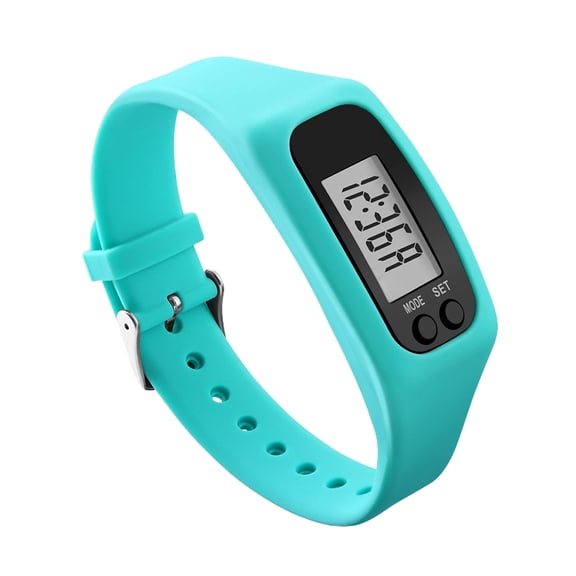 LED Pedometer Bracelet Step Counter Watch Silicone Strap Activity Tracker with 12/24H Time Display for Walking Running Fitness Sports Outdoor Use