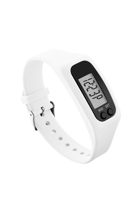 LED Pedometer Bracelet Step Counter Watch Silicone Strap Activity Tracker with 12/24H Time Display for Walking Running Fitness Sports Outdoor Use