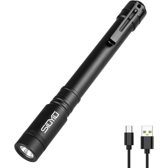 LED Pen Light, Mini Flashlight 600 Lumens, Powerful EDC Flashlight with Clip, Rechargeable Pocket Flashlight, USB Charging, for Emergency & Outdoor Activity Lighting