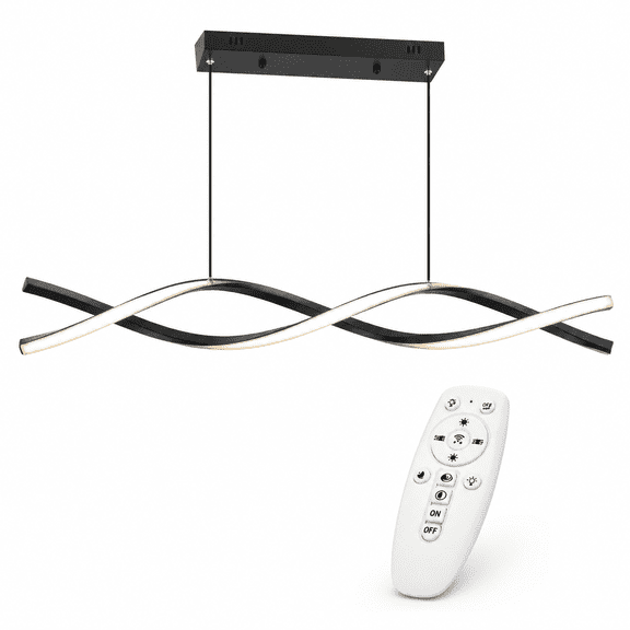 TheEshow 5-Ring Gold Dimmable LED Chandelier with Remote, Adjustable 3 ...