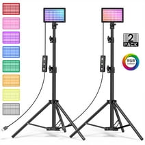 LED Photo Video Light kit, 2Pcs Remote Control Dimmable USB LED Continuous Light Photography Light with Tripods, 10 Brightness Level and 9 Color Filters for Photo Studios, YouTube, TikTok, Video Recor